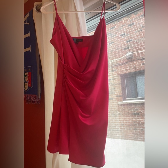 Size S Hot Pink short Midi Dress, only worn once, from Dynamite - Picture 3 of 3